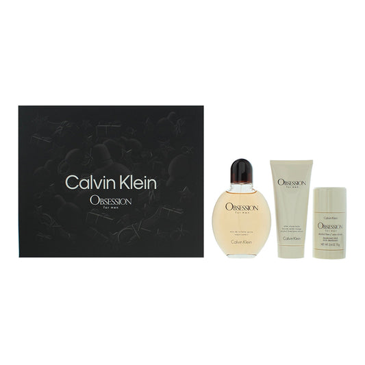 Calvin Klein Obsession Geschenkset 125 ml EDT + 75 ml Aftershave-Balsam + 75 g