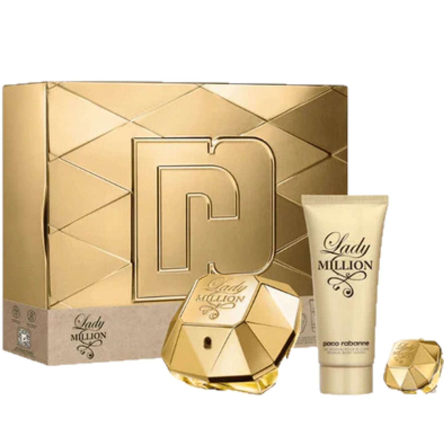 Paco Rabanne Lady Million Geschenkset 80 ml EDP + 100 ml Körperlotion + 5 ml